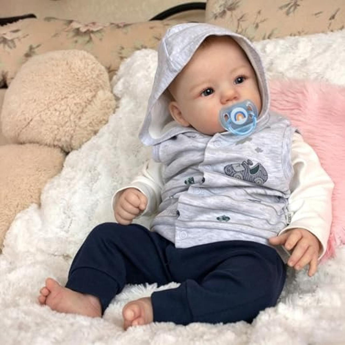 Lifelike Reborn Baby Dolls-18 Inch Realistic Newborn Baby Boy Weighted Cloth Bod
