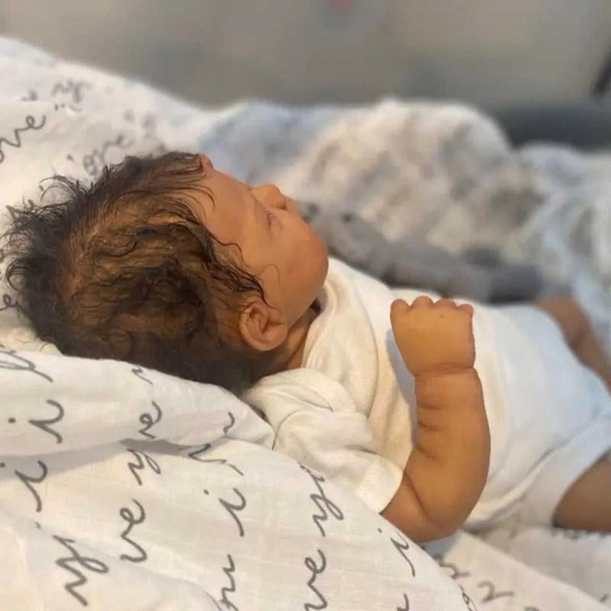 Realistic Black 18" Reborn Baby Dolls Full Body Vinyl Sleeping Newborn Boy Gift