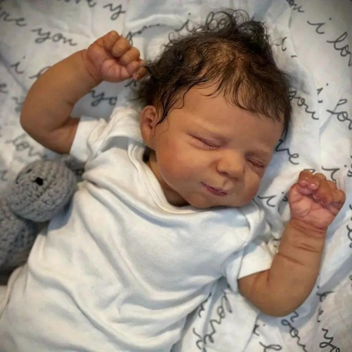 Realistic Black 18" Reborn Baby Dolls Full Body Vinyl Sleeping Newborn Boy Gift