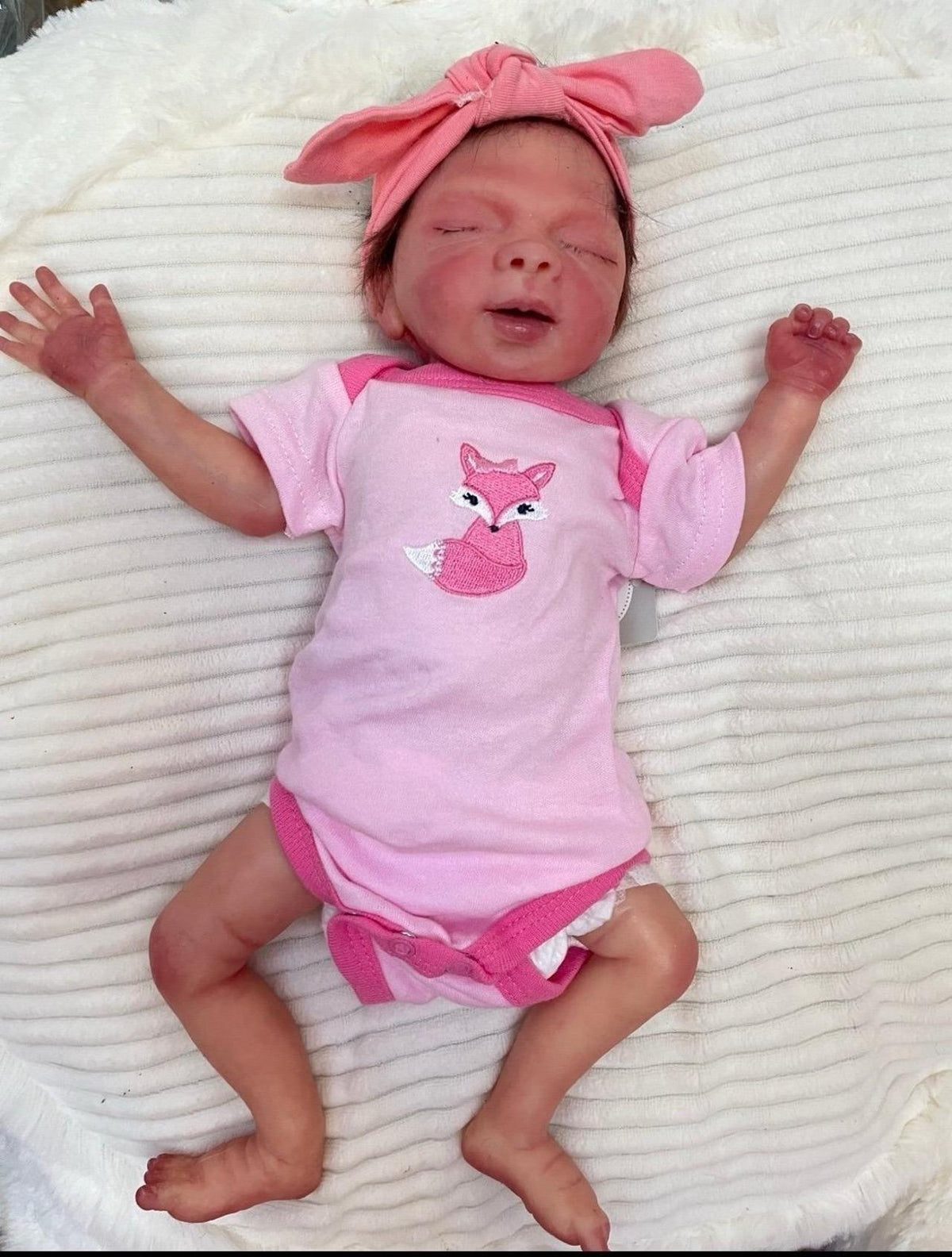 Full Body Silicone Reborn preemie Baby Girl 15” Drink And Wet Doll rooted hair