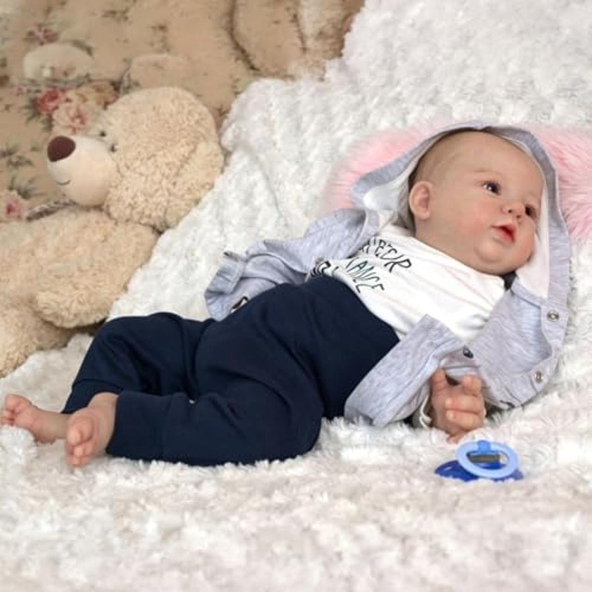Lifelike Reborn Baby Dolls-18 Inch Realistic Newborn Baby Boy Weighted Cloth Bod